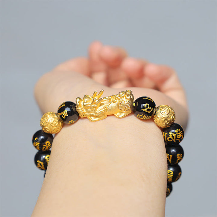 Buddha Stones Feng Shui PiXiu Obsidiaan Rijkdom Armband - image 6