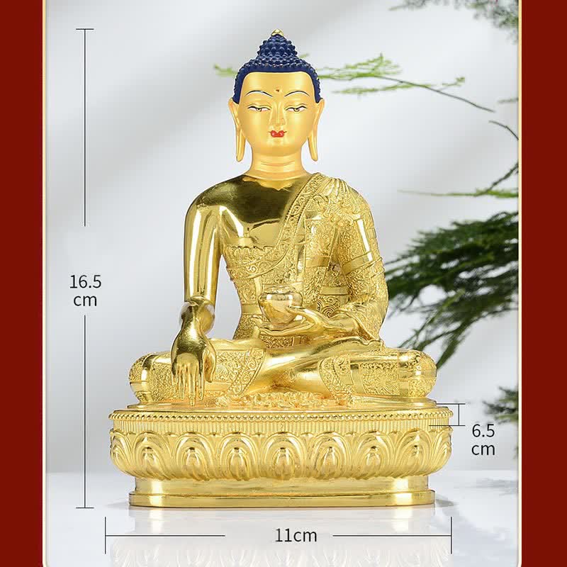 Buddha Stones Boeddha Shakyamuni beeldje, verlichting, koperen beeldje, huisgeschenk, decoratie - image 6