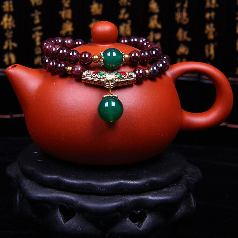 Buddha Stones Natuurlijke granaat Armband - image 1