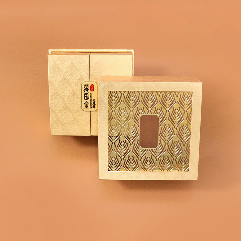 Retro sieraden opbergdoos met verenpatroon, geschenkdoos - image 7