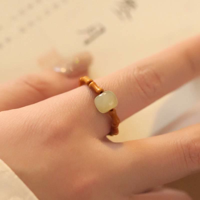 Buddha Stones Hetian jade kralen bamboe Ring - image 6