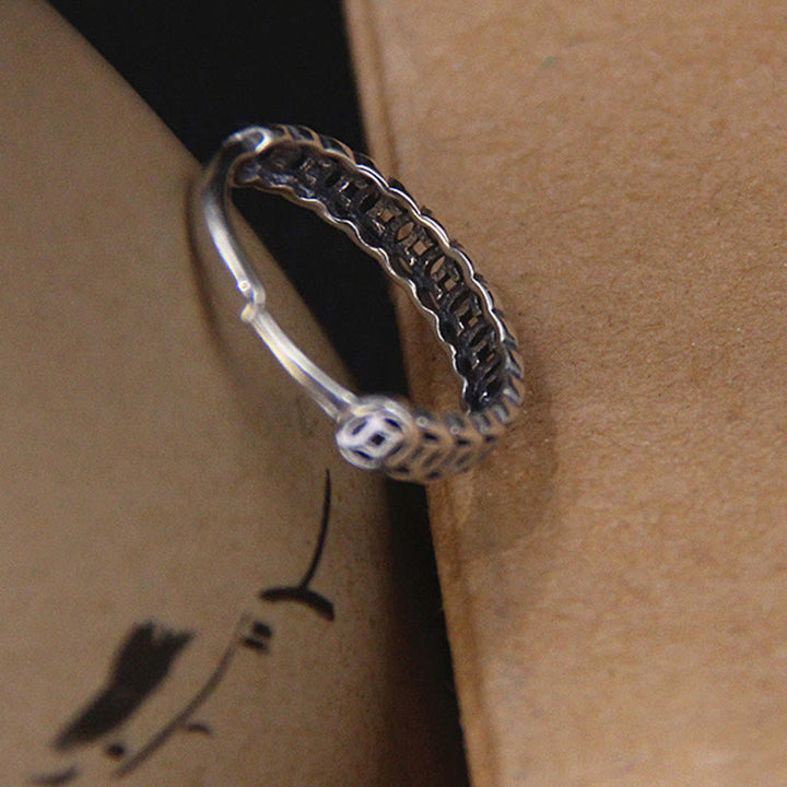 Buddha Stones Vintage koperen muntvormige Ring , verstelbaar - image 3