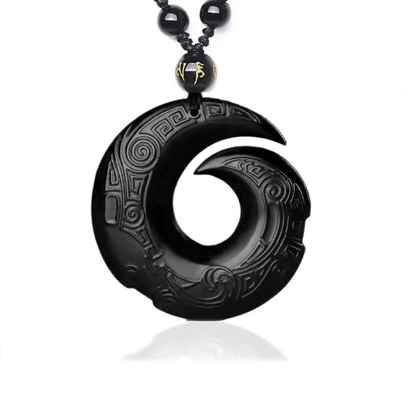 Buddha Stones Natuurlijke zwarte obsidiaan ijsobsidiaan kracht Ketting - Zwarte obsidiaan - image 0