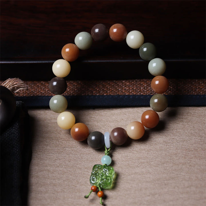 Buddha Stones Natuurlijke veelkleurige Bodhizaad Liuli glazen bedel Armband - image 10