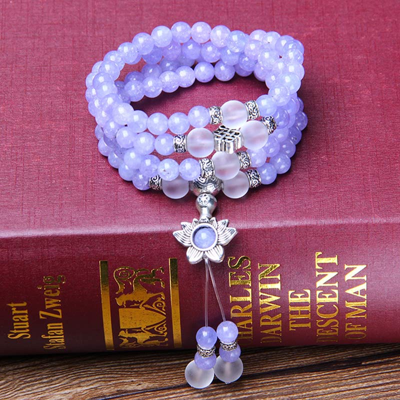 Buddha Stones Paarse jaspis kralen Armband Mala - image 1