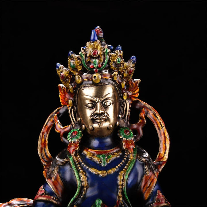 Buddha Stones Gele Jambhala Bodhisattva beeldje, Serenity koperen beeldje, woondecoratie - image 5