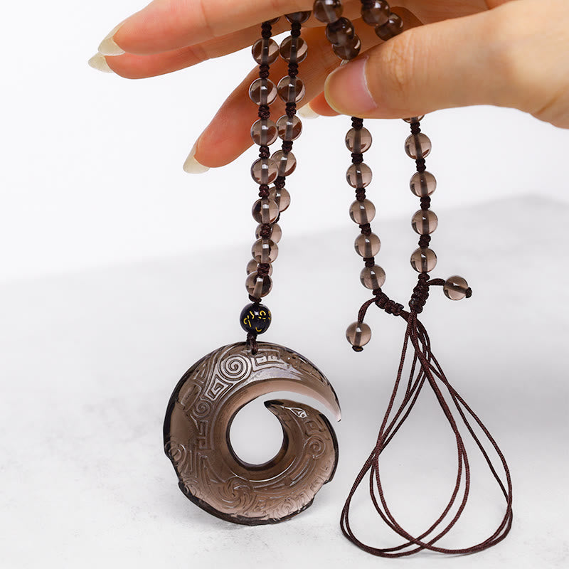 Buddha Stones Natuurlijke zwarte obsidiaan ijsobsidiaan kracht Ketting - image 7