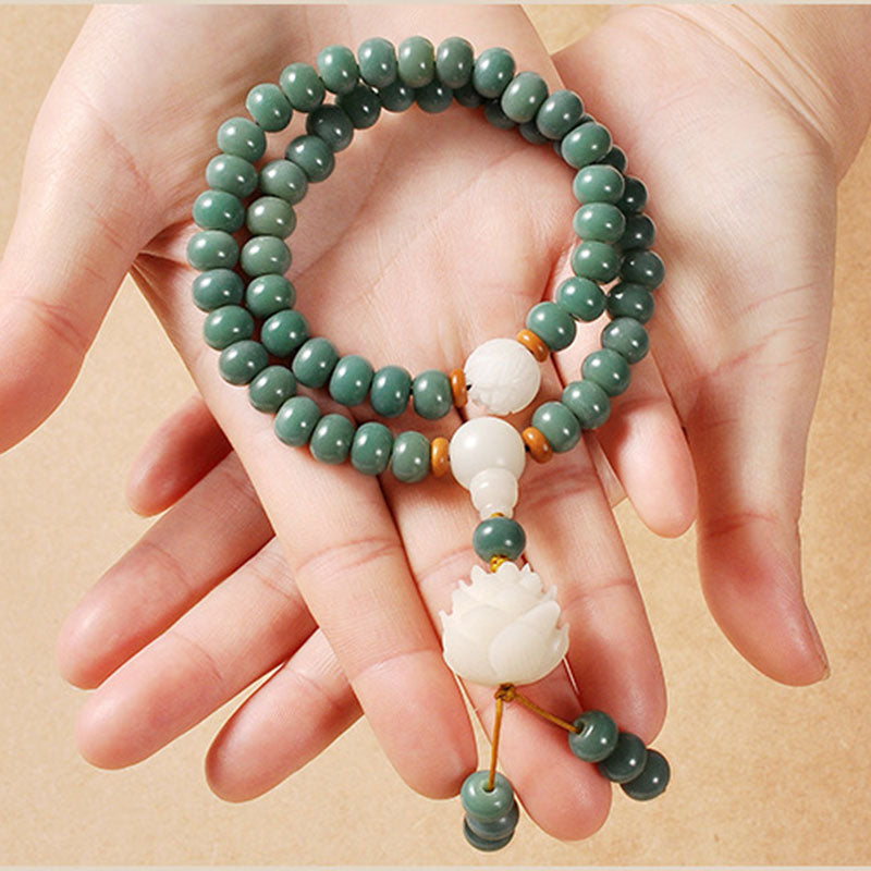 Buddha Stones Lotus Cyan Bodhi Seed Armband - image 1
