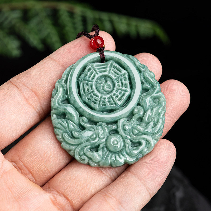 Buddha Stones Drakenjade Yin Yang Balans Ketting - image 3