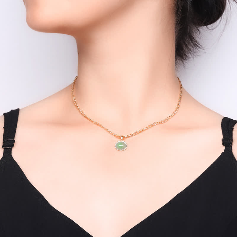 Ovale turquoise hanger van sterk titaniumstaal voor Ketting - image 2