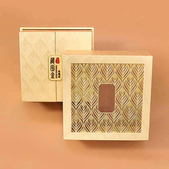Retro sieraden opbergdoos met verenpatroon, geschenkdoos - image 2