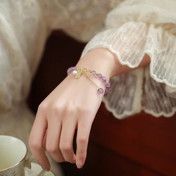 Buddha Stones Armband met natuurlijke amethistkristallen ter verlichting van stress - image 2