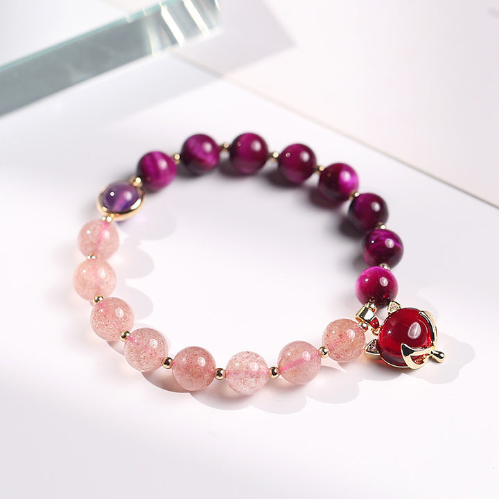 Buddha Stones Natuurlijke aardbeikwarts PiXiu Armband - image 1