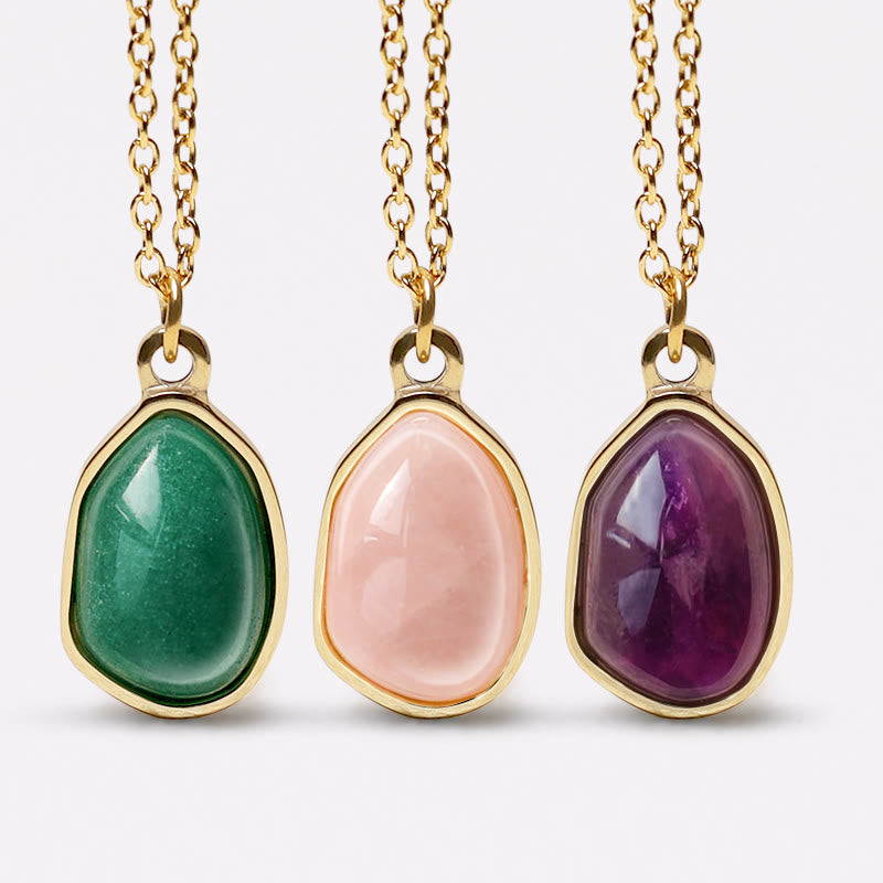 Buddha Stones Natuurlijke groene aventurijn, amethist en rozenkwarts Ketting - image 0