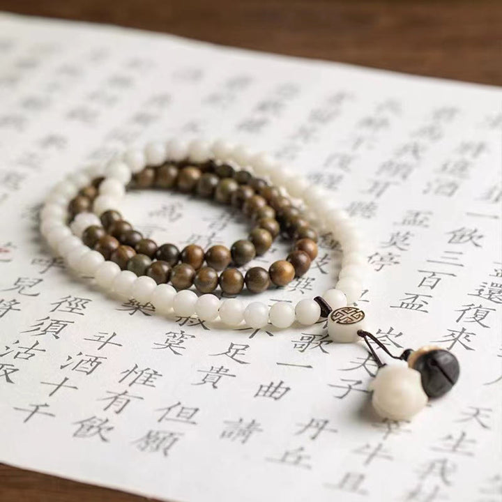 Buddha Stones Natuurlijke groene sandelhout bodhi-zaadjes kalmerende Armband - image 4