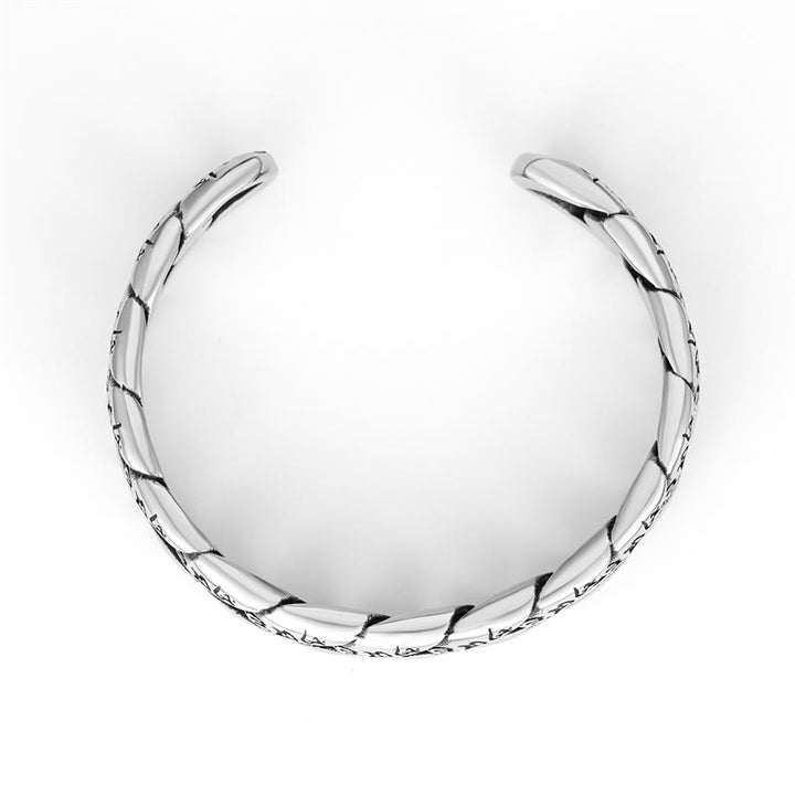 Buddha Stones Armband Om Mani Padme Hum Mantra Bangle van titaniumstaal - image 5