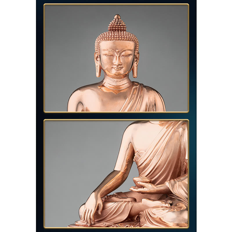 Buddha Stones Gautama Shakyamuni Boeddha beeldje, Sereniteit, koperen beeldje, woondecoratie - image 6