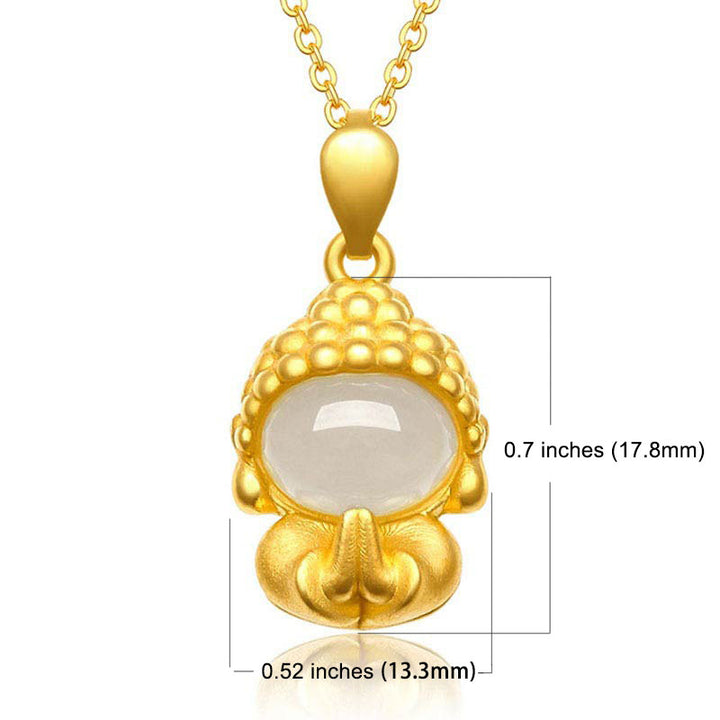 Buddha Stones Witte jade Boeddha succes hanger Ketting - image 1