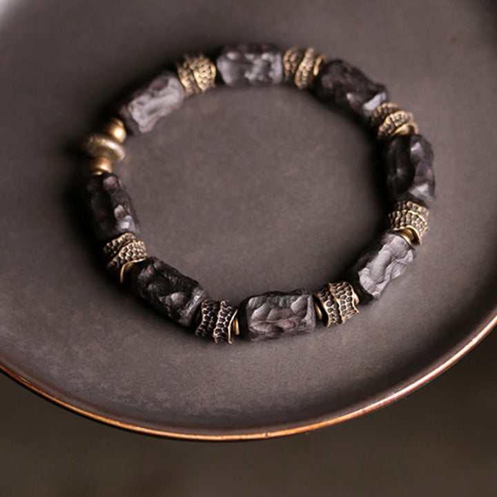 Buddha Stones Tibetaanse Armband van ebbenhout en koper, symbool voor rust en vrede. - image 7