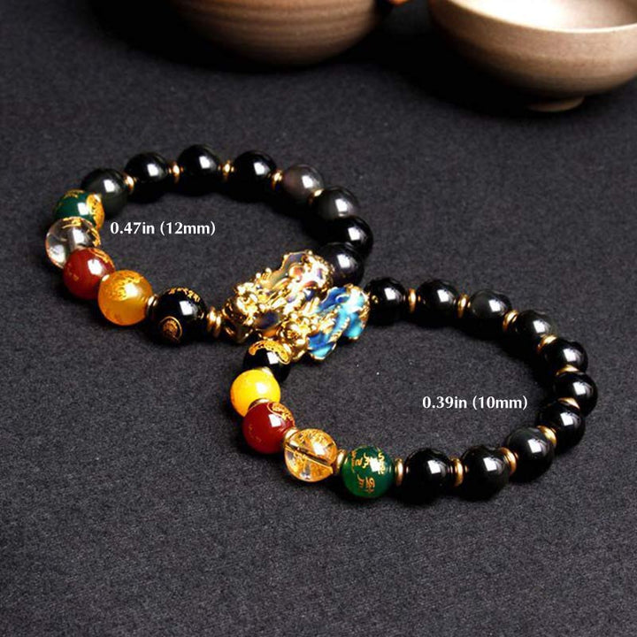 Buddha Stones Kleurveranderende PiXiu Obsidian Wealth Armband - image 3