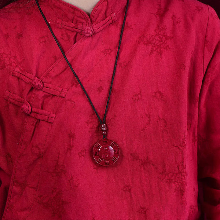Buddha Stones Cinnaber Yin Yang Bagua zegen Ketting hanger - image 4