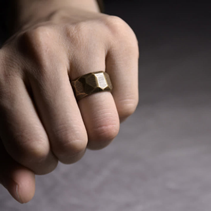 Buddha Stones Tibetaanse Ring van koper met eenvoudig design, symbool van rijkdom. - image 18