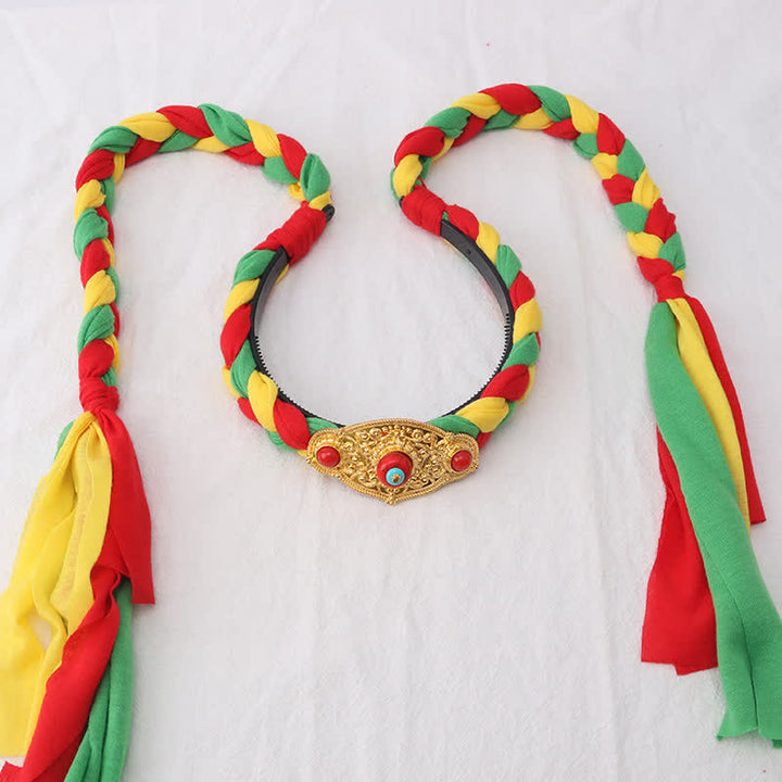 Tibetaanse kleurrijke kwastjes als haarversiering en haaraccessoires. - Groente - Prismatisch - image 18
