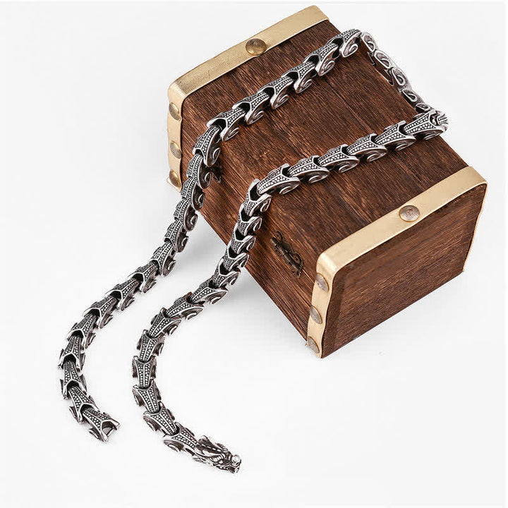 Buddha Stones Beschermende Ketting met hanger en drakenpatroon van titaniumstaal . - image 7