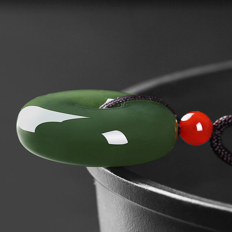 Buddha Stones Natuurlijke ronde jade vredesgesp Ketting - image 9