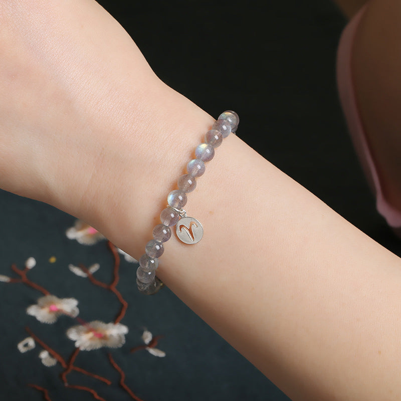 Armband met maansteen en de 12 sterrenbeelden van de dierenriem - image 4