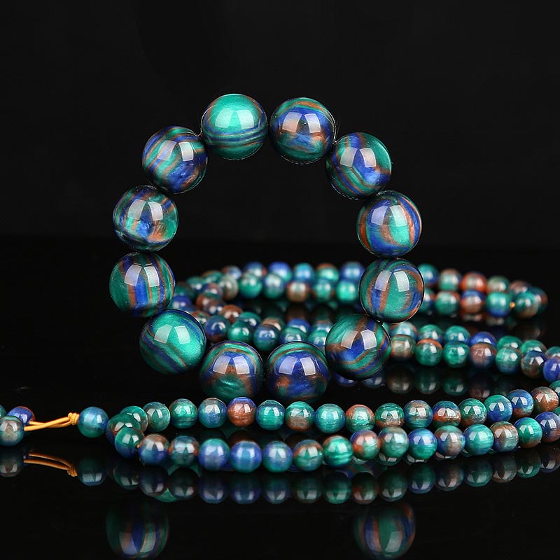 Buddha Stones Kleurrijke zeewilg Mala positieve Armband Ring - image 3