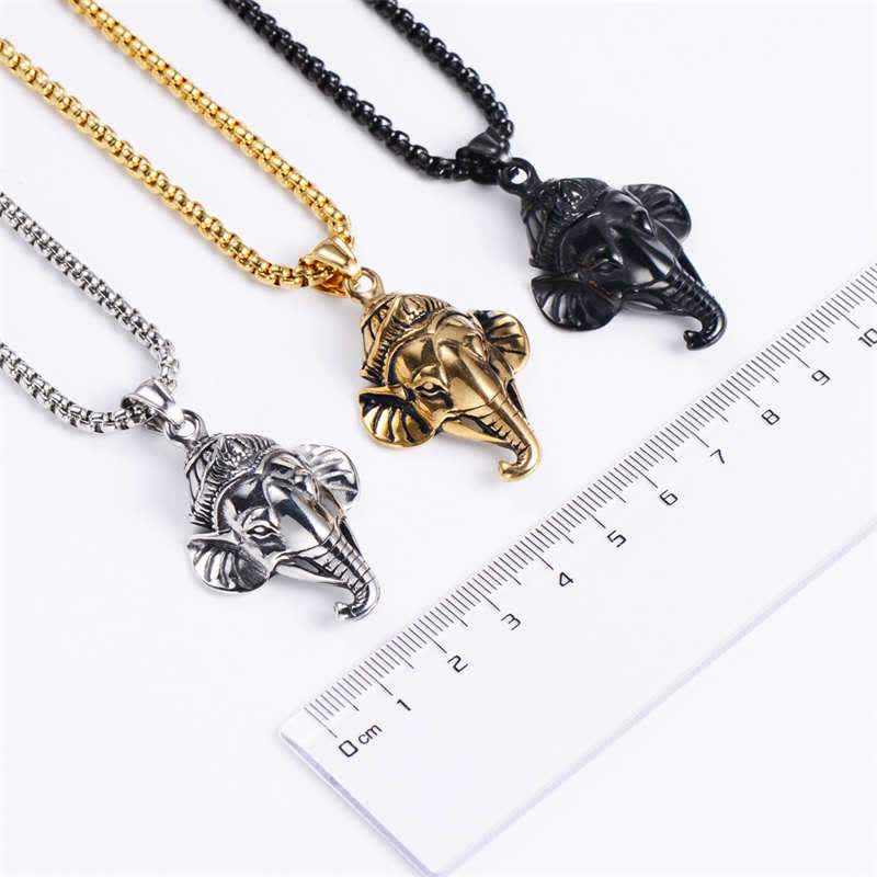 Buddha Stones Ganesh Ganpati Olifant Titanium Stalen Beschermende Hanger Ketting - image 7