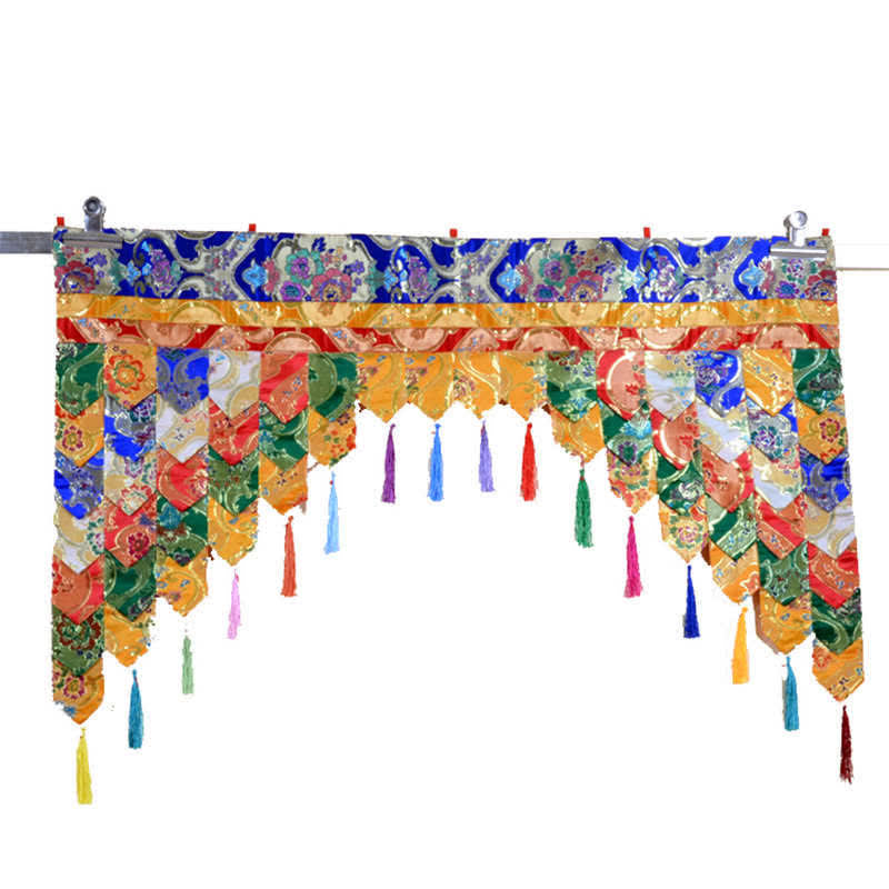 Tibetaans vijfkleurig hangend gordijn voor gebedsaltaar, genezing en meditatie. - 100*60 cm - image 0