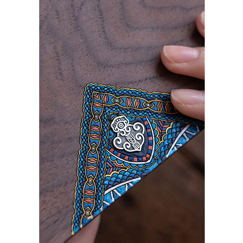 Vintage handgemaakte Sieraden opbergdoos van zwart walnoothout, houten geschenkdoos - image 9