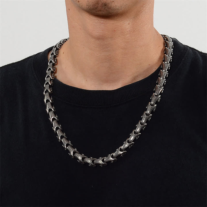 Buddha Stones Beschermende Ketting met hanger en drakenpatroon van titaniumstaal . - image 12