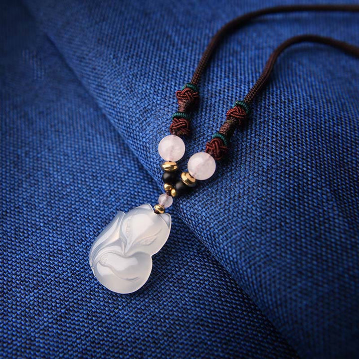Buddha Stones Chalcedoon vos roze kristallen kraal harmonie Ketting hanger - image 2