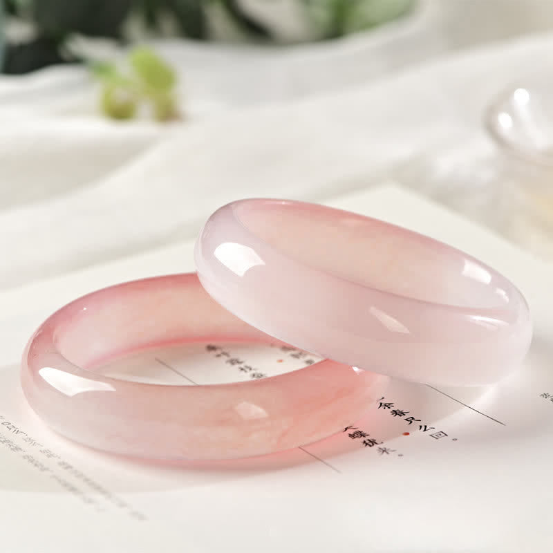 Buddha Stones Roze gouden zijden jade rijkdom Bangle-armband - image 8