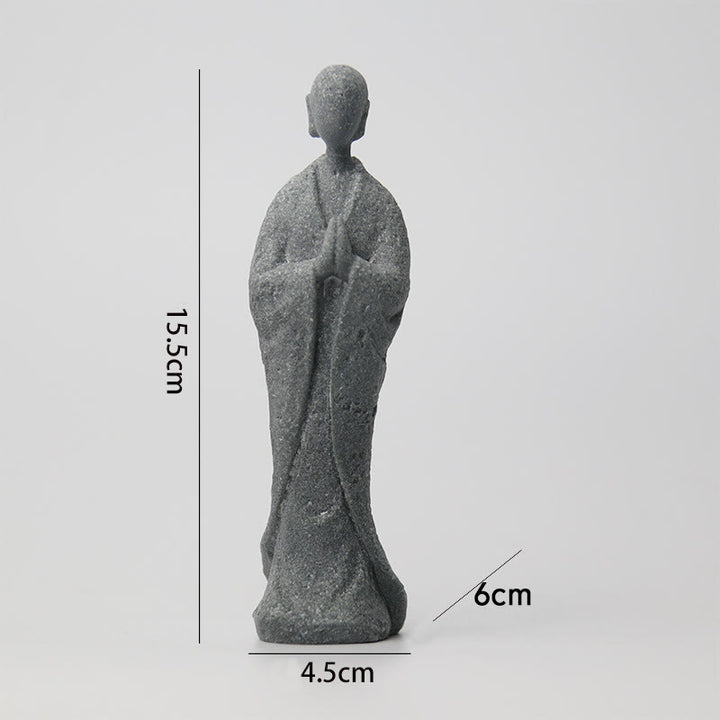 Buddha Stones Meditatie Boeddha Monnik Sereniteit Huisdecoratie - Meditatie Boeddha 4,5*6*15,5 cm - image 4