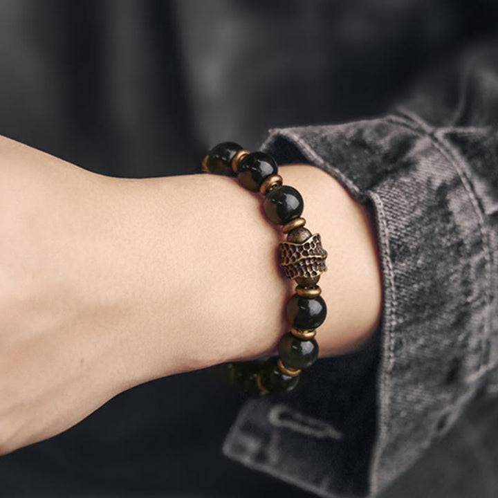 Buddha Stones Regenboog Obsidiaan Koper Liefde Helende Armband - image 8