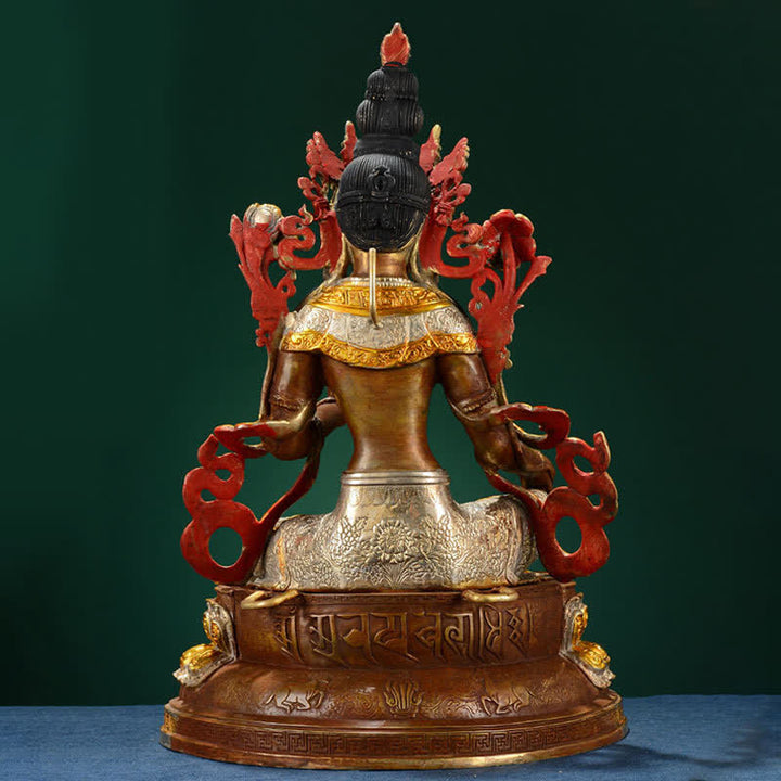 Buddha Stones Bodhisattva Groene Tara Hoop Koperen Beeld Decoratie - image 7
