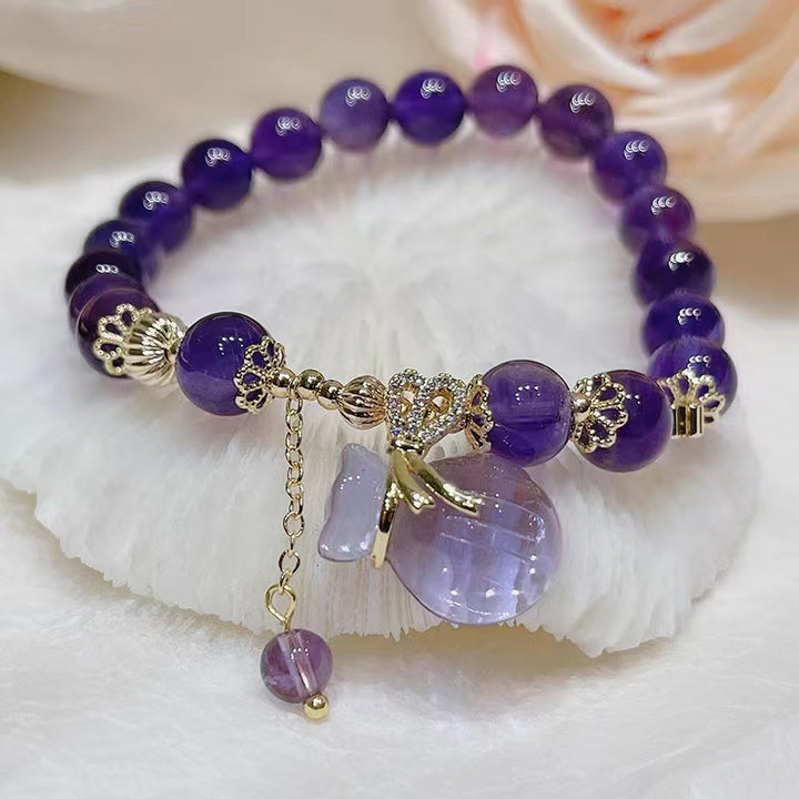 Buddha Stones Natuurlijke amethist kristallen geldzak bedeltje positieve Armband - image 7