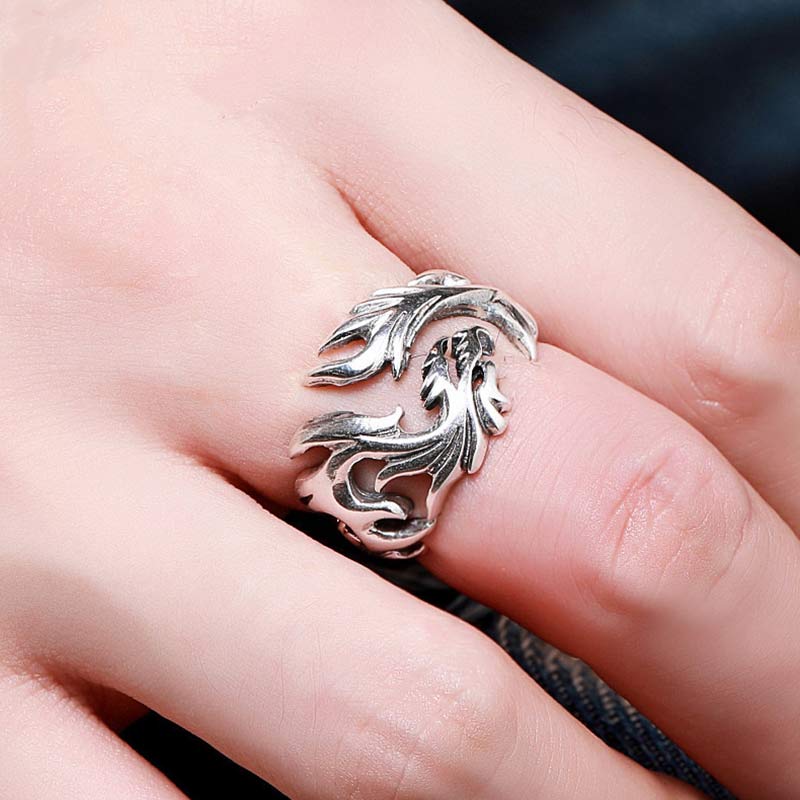 Buddha Stones Verstelbare Ring met drakenpatroon voor extra bescherming. - image 6