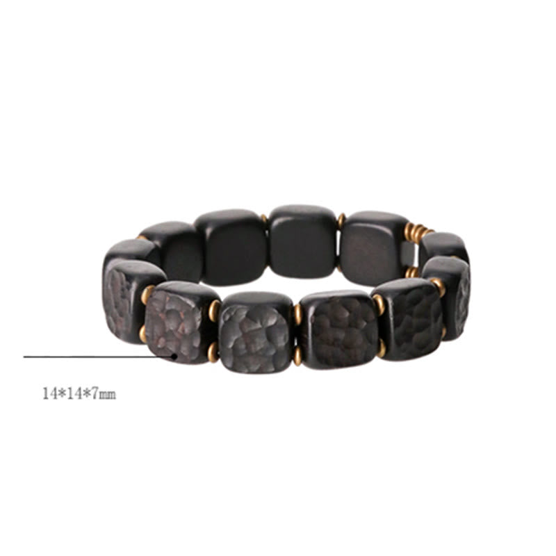 Buddha Stones Retro armband in ebbenhoutstructuur met koperen Armband. - image 8