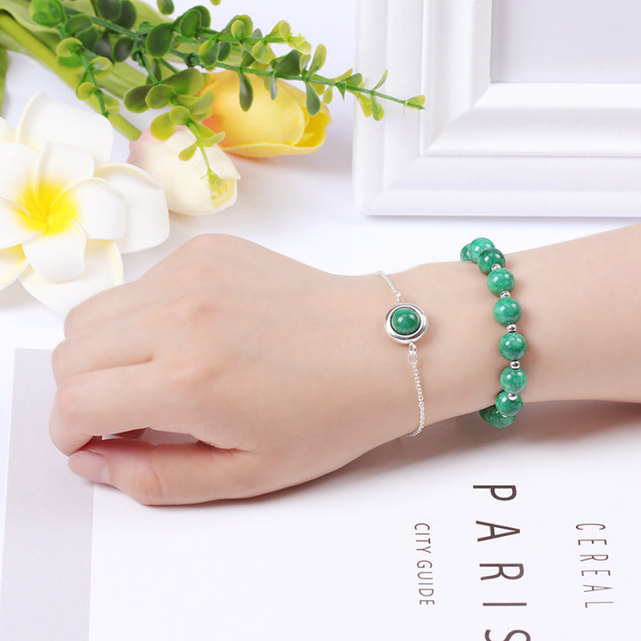 Buddha Stones Zonnesteen Aardbeikwarts Kristal Positieve Armband - Malachiet - image 30