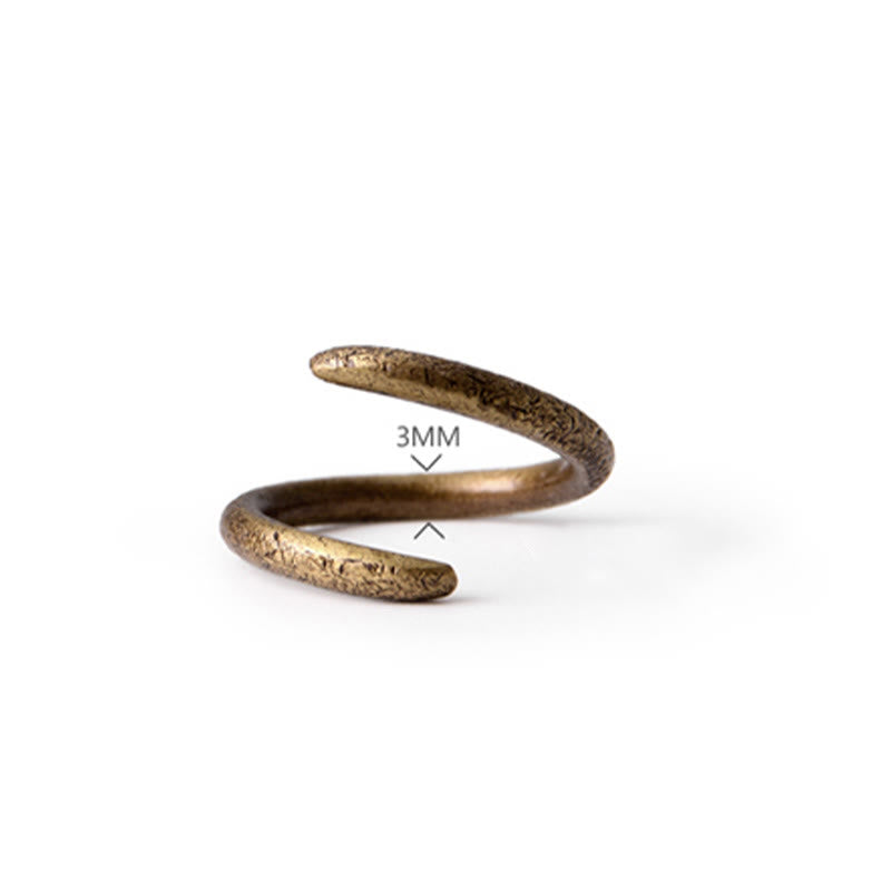 Buddha Stones Eenvoudig ontwerp koperen Ring , verstelbaar - image 11