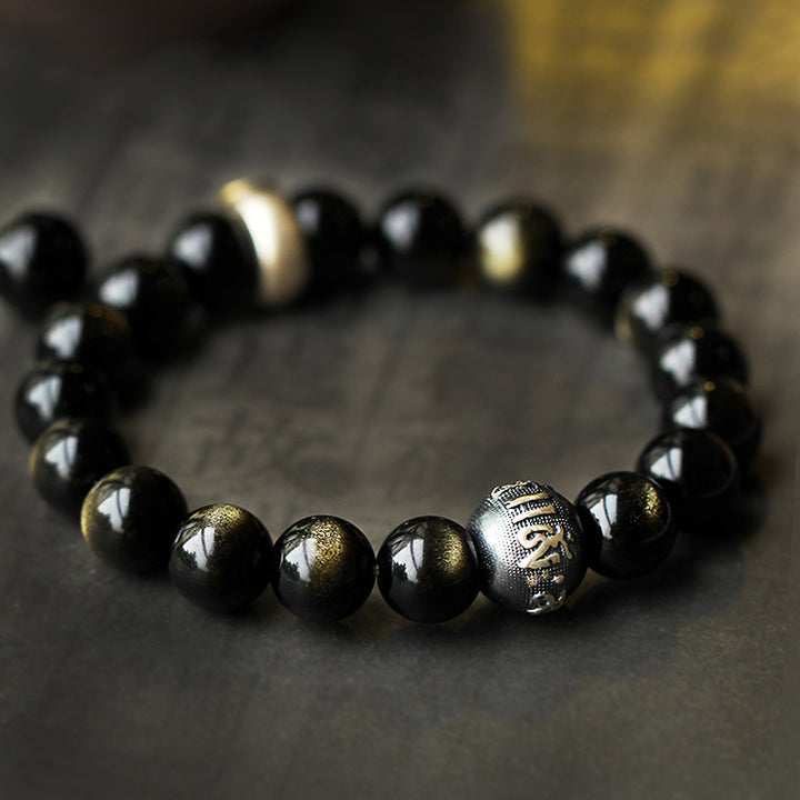 Buddha Stones Chinese dierenriem geboorte Boeddha Obsidiaan Armband - image 1