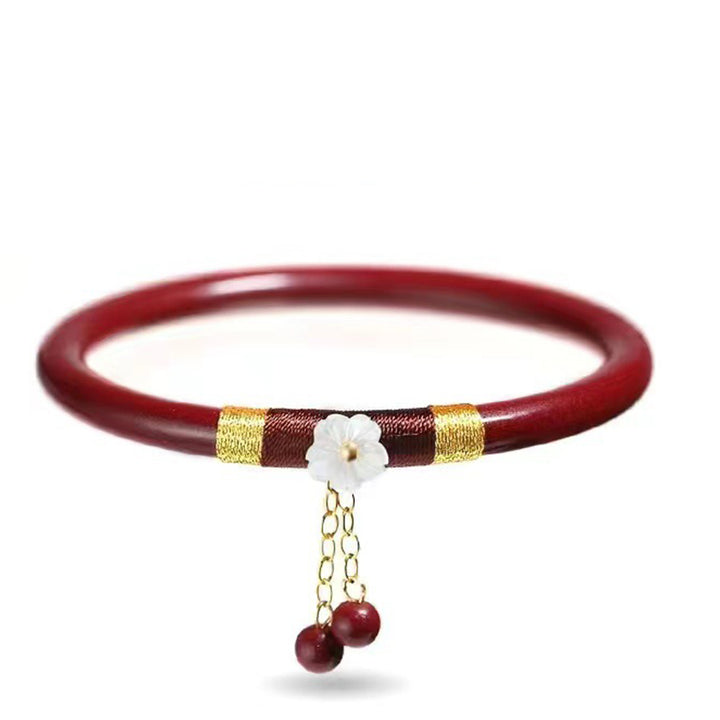 Buddha Stones 2 stuks Cinnabar Flower Blessing Bangle Charm Armband - image 3