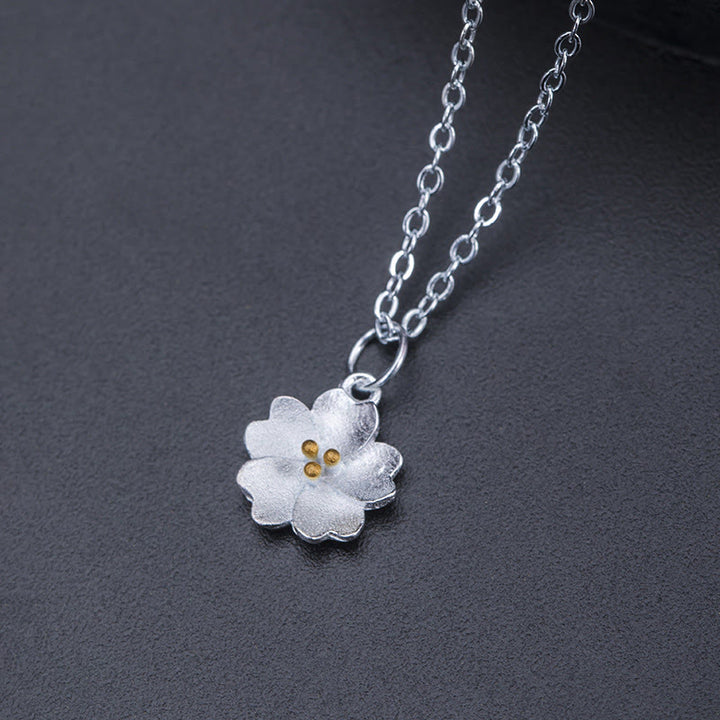 Buddha Stones Ketting met kersenbloesemmotief van 925 sterling zilver - image 2