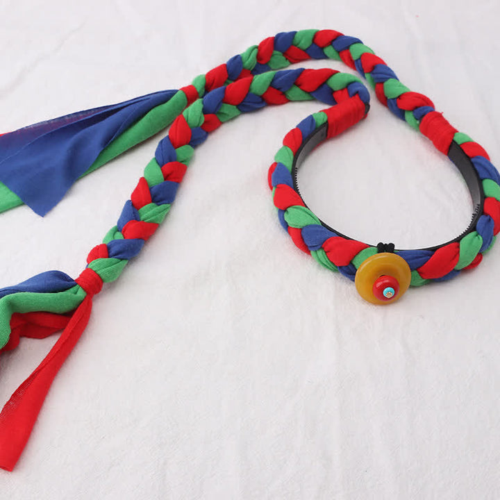 Tibetaanse kleurrijke kwastjes als haarversiering en haaraccessoires. - Blauw - Ronde kraal - image 9