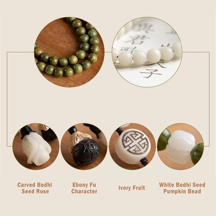 Buddha Stones Natuurlijke groene sandelhout bodhi-zaadjes kalmerende Armband - image 12